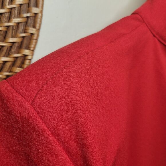 Pretty Little Thing Dress Peplum Mock Neck Zip Back Short Sleeve Size US 12 - Picture 4 of 16